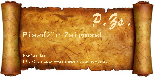 Piszár Zsigmond névjegykártya